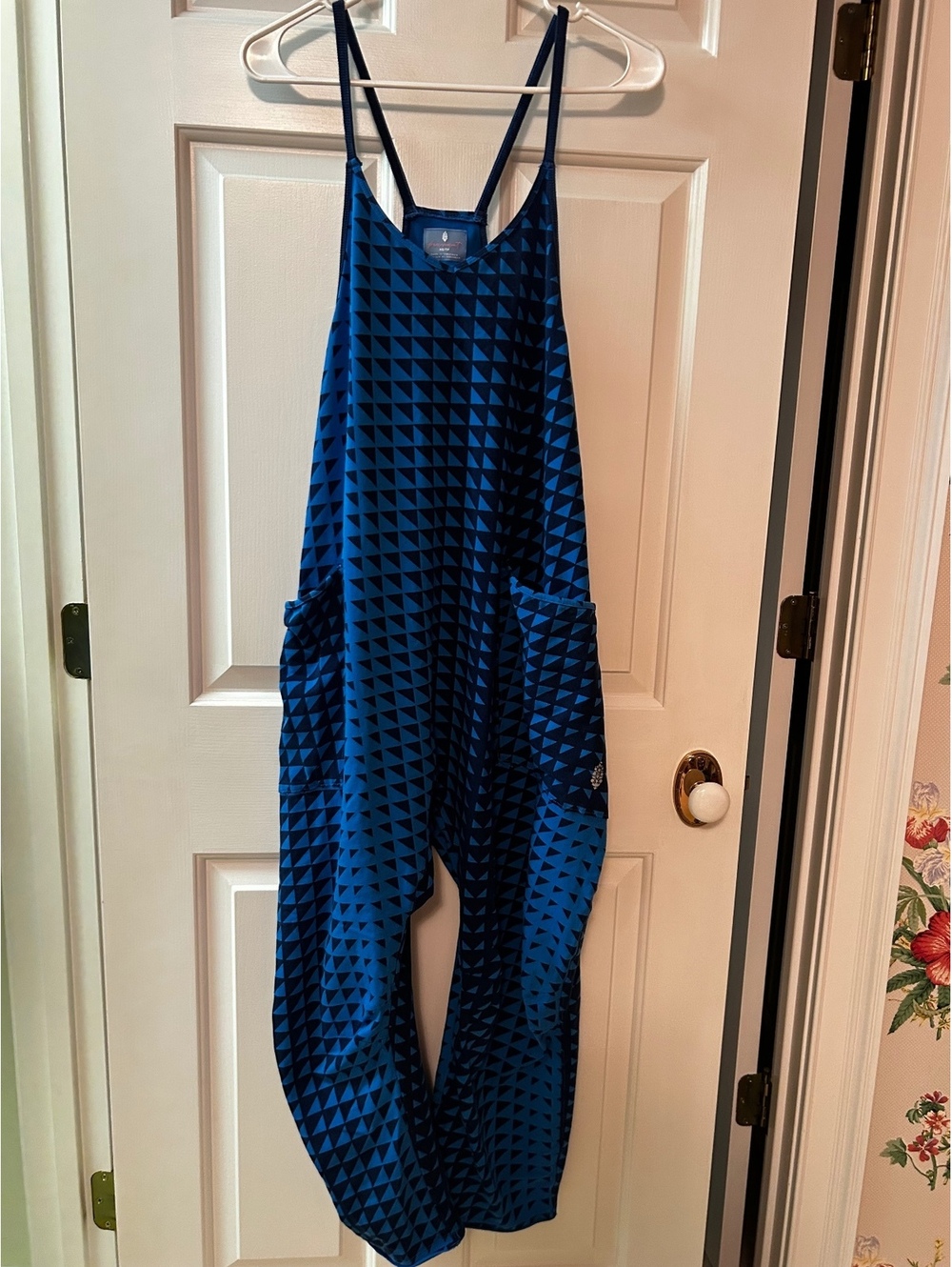 Free People Movement Hot Shot Onsie  Blue and Black Geometric Patterned